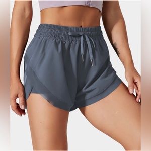NWT HALARA Drawstring Contrast Mesh 2-in-1 Shorts 4"